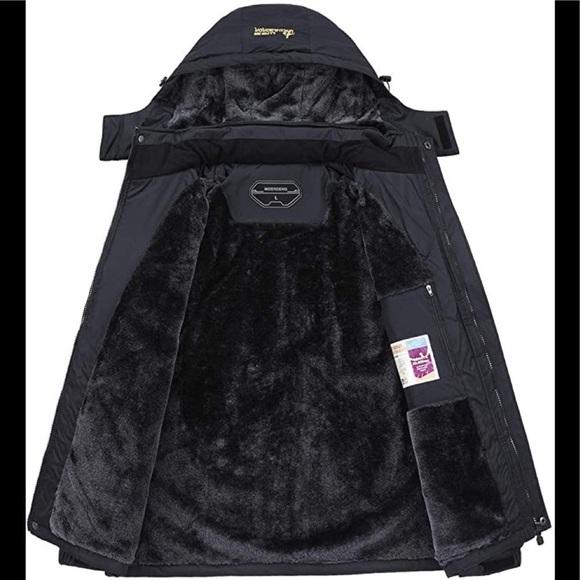 New Mens Artic Thick Interior Fleece Lined Jacket Zipper Pockets - Picture 2 of 2